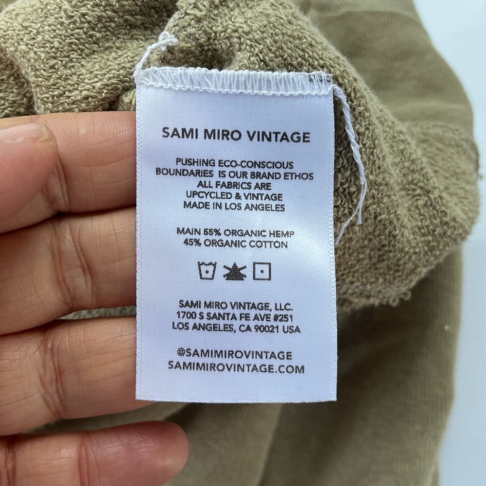 Sami Miro Vintage MINI SAFETY PIN HOODIE IN TAUPE TERRY N241-30 - Picture 5 of 7